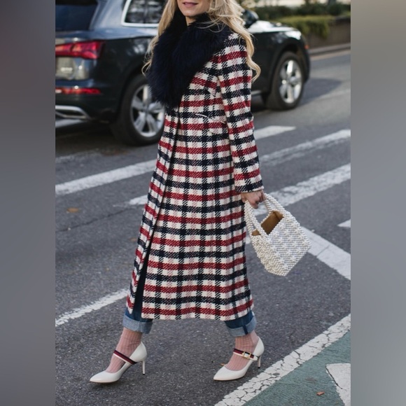 Boden Tweed Wool Blend Coat With Removable Faux Fur Collar - Picture 2 of 16